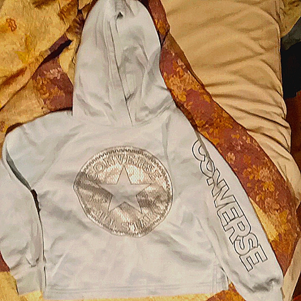 Baby blue converse Hoodie size small 8-10 yrs